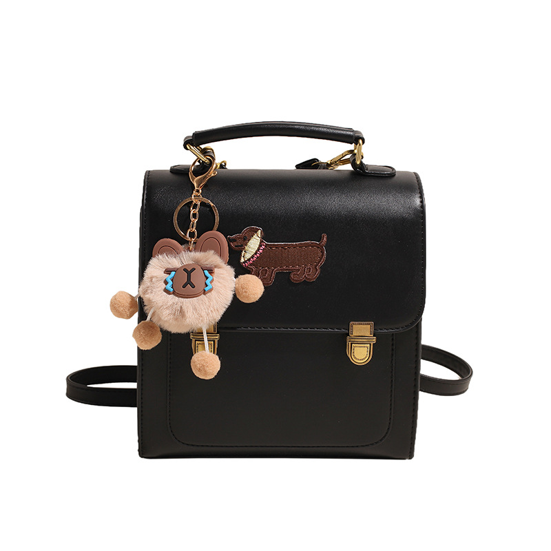Retro backpack for girls, 2024 new style fashionable student hand-held schoolbag, versatile crossbody bag, travel backpack for going out Item Picture