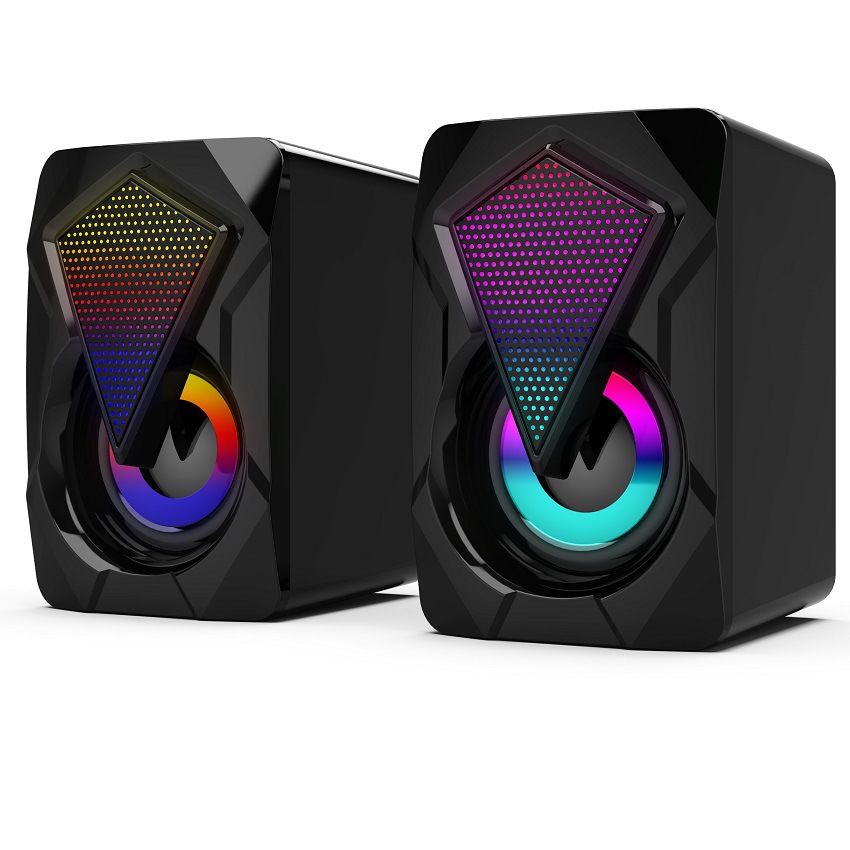 X2 Multimedia Desktop Computer Speaker Home Desktop Mini RGB Color USB Speaker Wired Subwoofer full figure