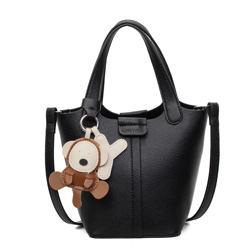 2025 New niche handbags: lychee pattern bucket bag, high-end vegetable basket bag, single-shoulder bag, fashionable crossbody bag Item Picture
