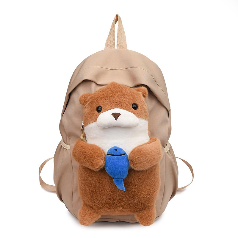 The new cartoon capybara backpack is stylish and versatile for commuting. It has a large capacity and a cute plush bag that can hold A4 textbooks Item Picture