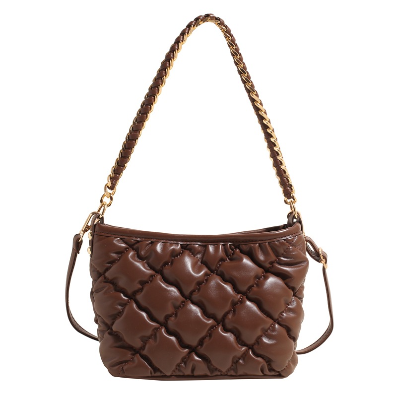 High-end Chanel-style diamond-shaped chain underarm bag for women, 2024 new soft leather versatile single-shoulder crossbody bucket bag Item Picture