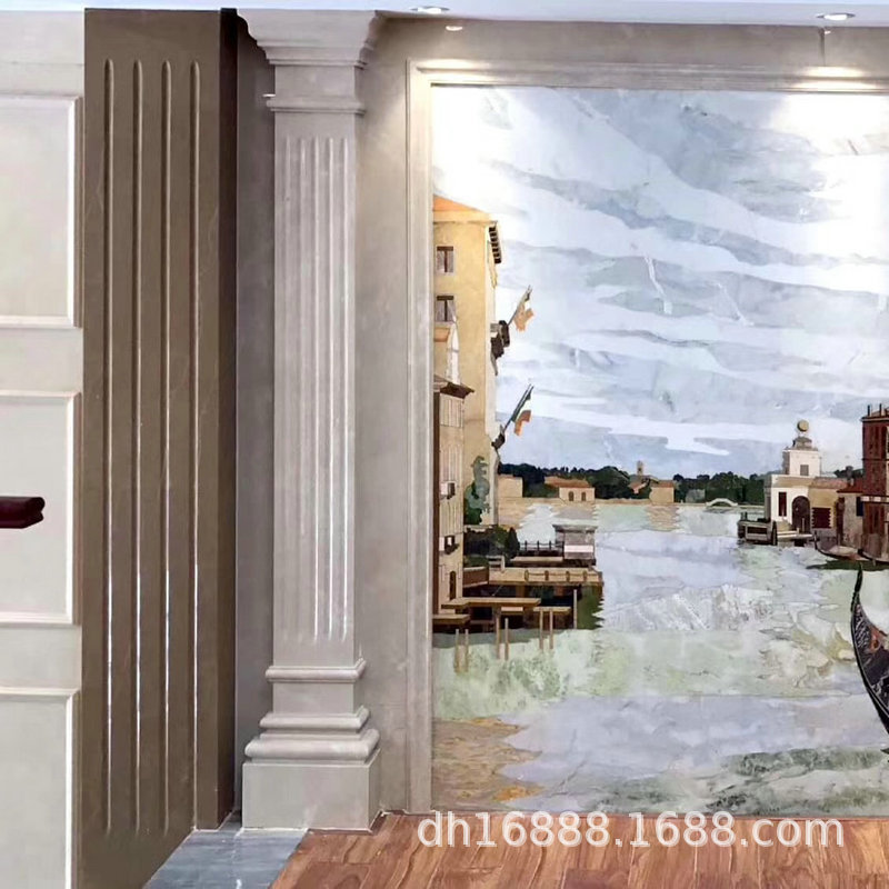 Youdaoplaceholder0 Huangshi art natural marble jazz white background Wall, European modern design style series details Picture