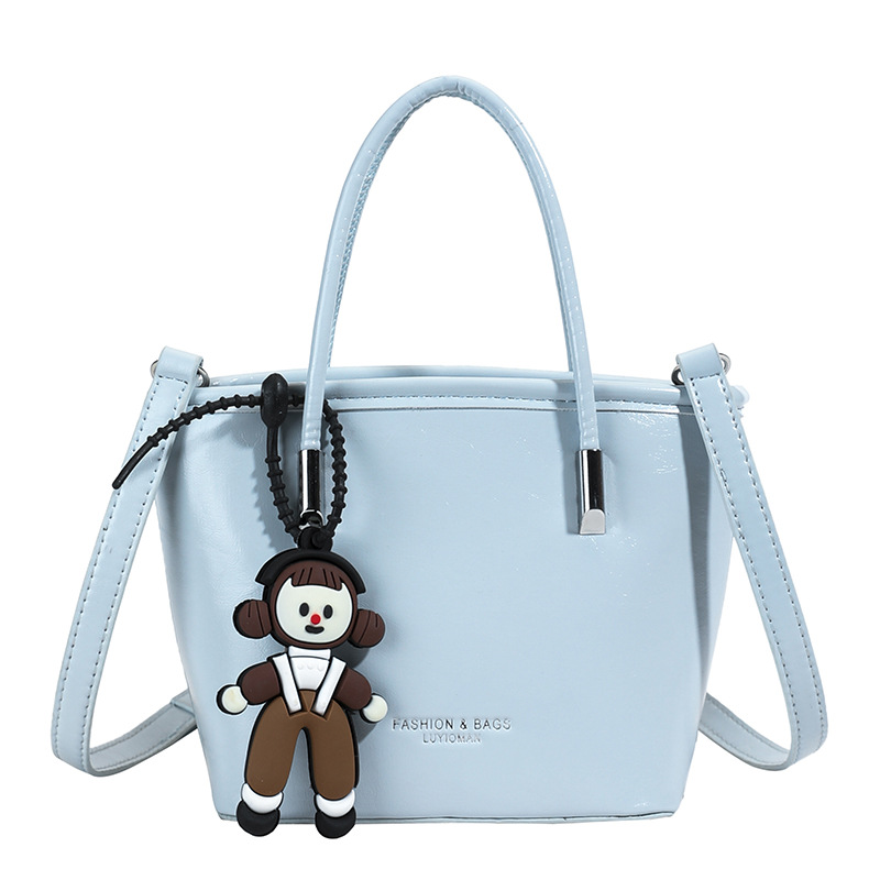 Cross-border trendy bucket bag, high-end, versatile, niche new simple solid color bag, Korean style trendy crossbody women's bag Item Picture