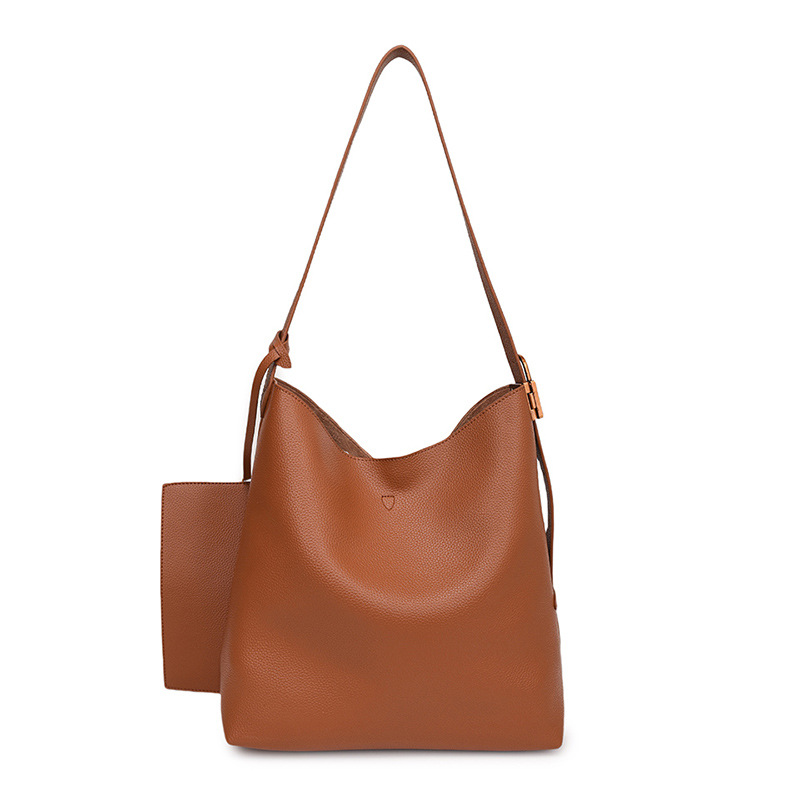 Simple soft surface tote mother-and-child bag, versatile large bag, women's 2024 new casual large-capacity commuting single-shoulder bag Item Picture