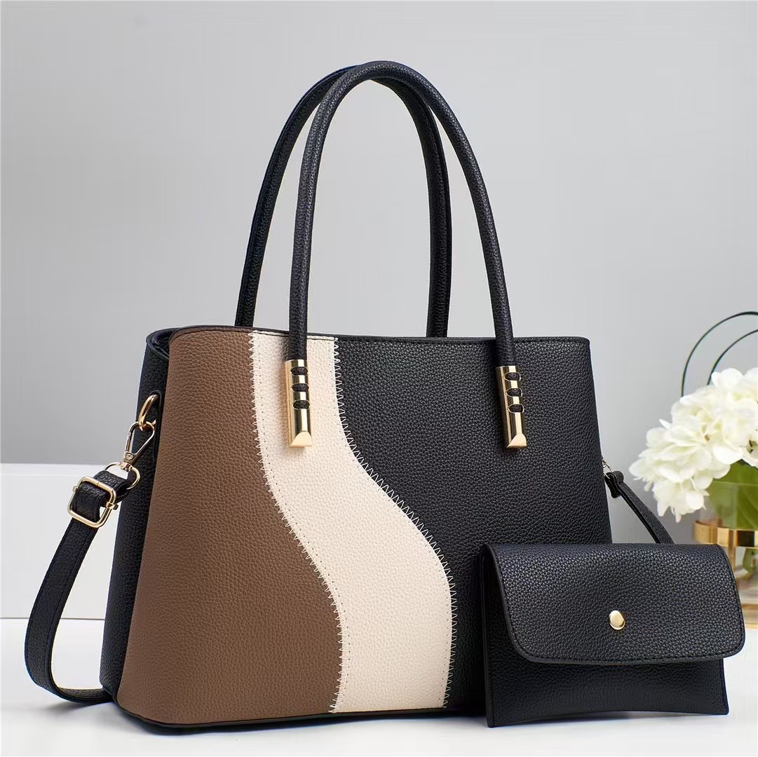Handbag Women's 2025 Summer New color-blocking and patchwork foreign trade trendy fashion large-capacity single-shoulder crossbody bag for mothers details Picture
