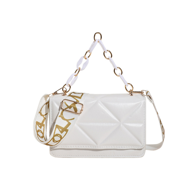 A casual and stylish women's autumn 2023 new style single-shoulder small square bag, simple and ins wide crossbody bag Item Picture
