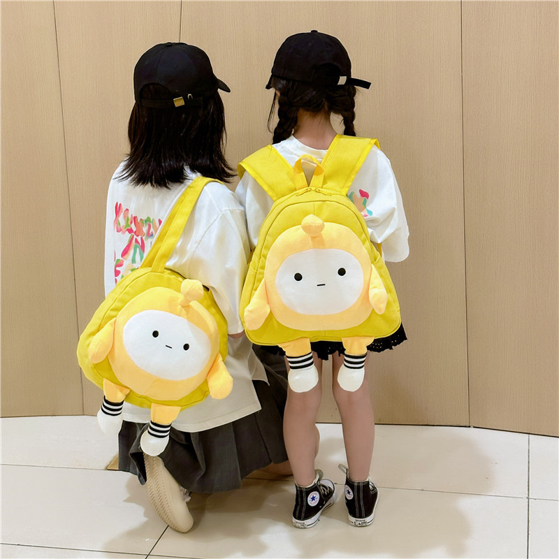 New cartoon cute doll bag, parent-child single-shoulder bag, large-capacity outdoor baby crossbody fashionable canvas children's bag details Picture