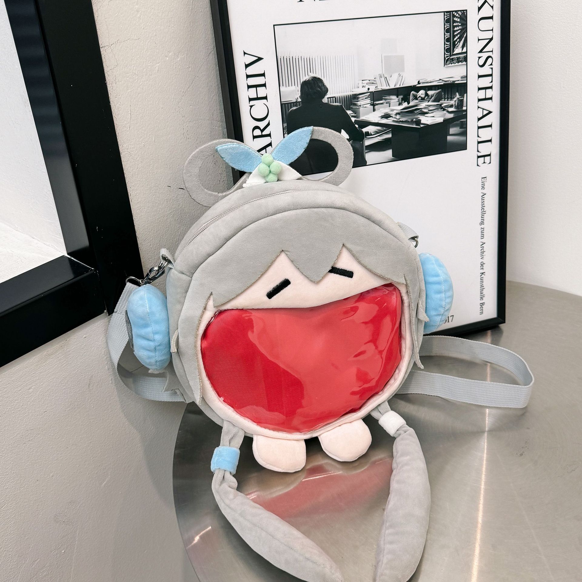 New cartoon Luo Tianyi Pain Bag, plush crossbody bag series, Super Happy big mouth transparent jelly bag factory direct sales full figure