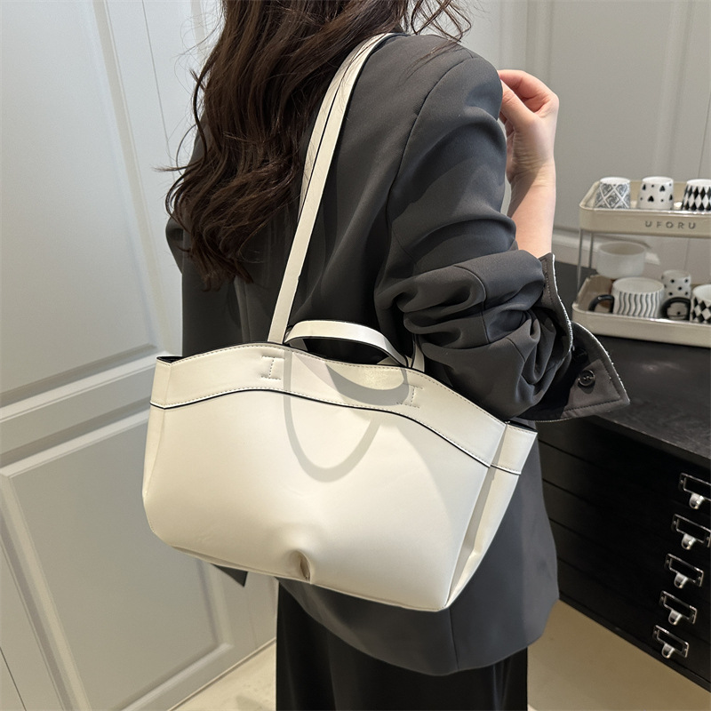 Cross-border retro fashion Tote bag for women, Spring 2025 new large-capacity commuting hand-held vegetable basket single-shoulder bag details Picture