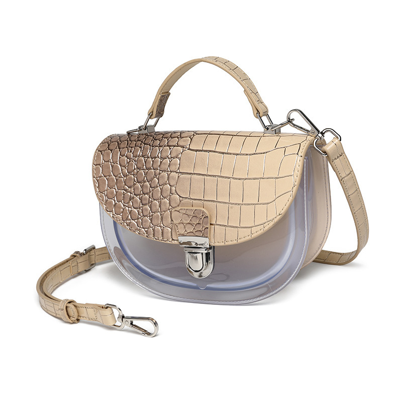 pu women's bag 2024 new style crossbody fashion European and American style retro trend crocodile pattern saddle bag hand and shoulder Specification drawing