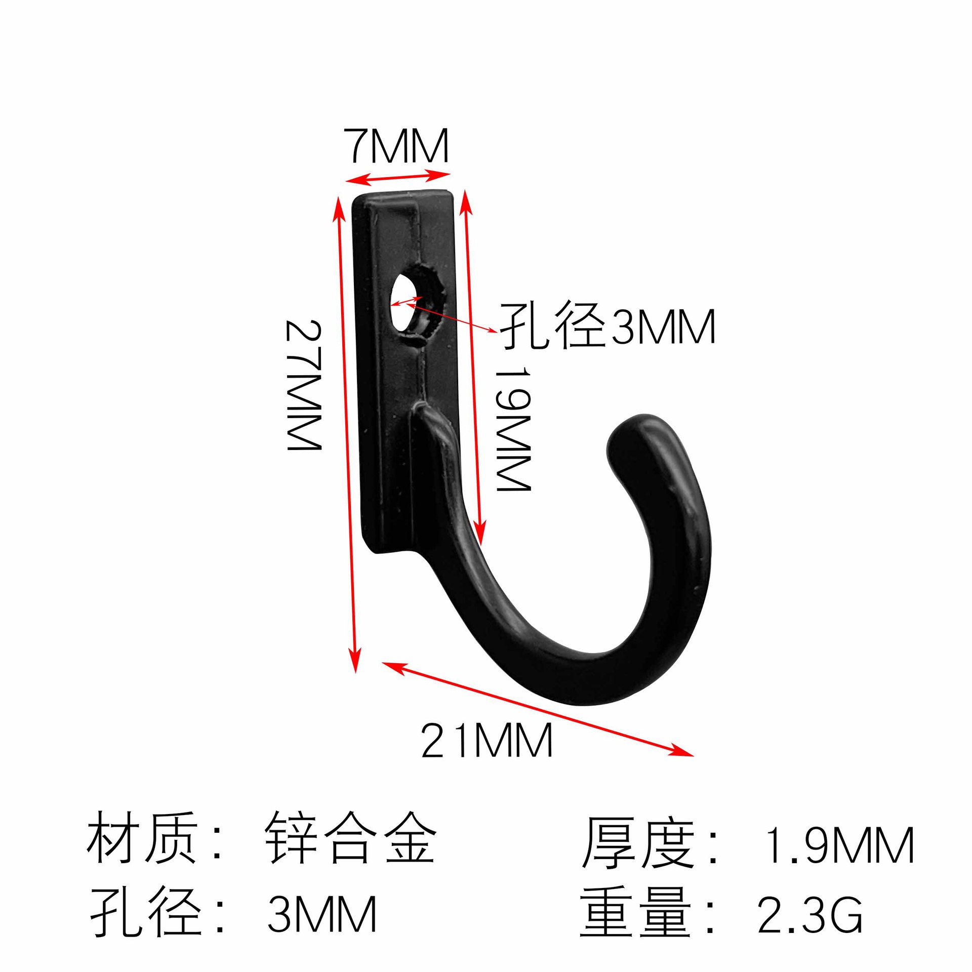 Factory direct sales of antique zinc alloy small hooks for cabinets, bathrooms, towels, clothes, single-row single-hole wall hooks details Picture