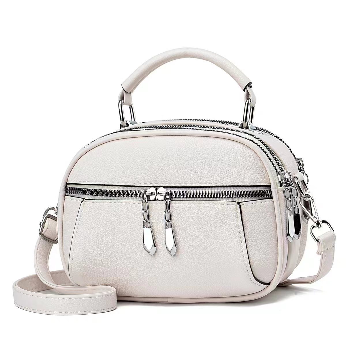 New handbags: mini round bag, fashionable shoulder bag, simple crossbody bag, cross-border casual ladies' bag, mom's bag details Picture