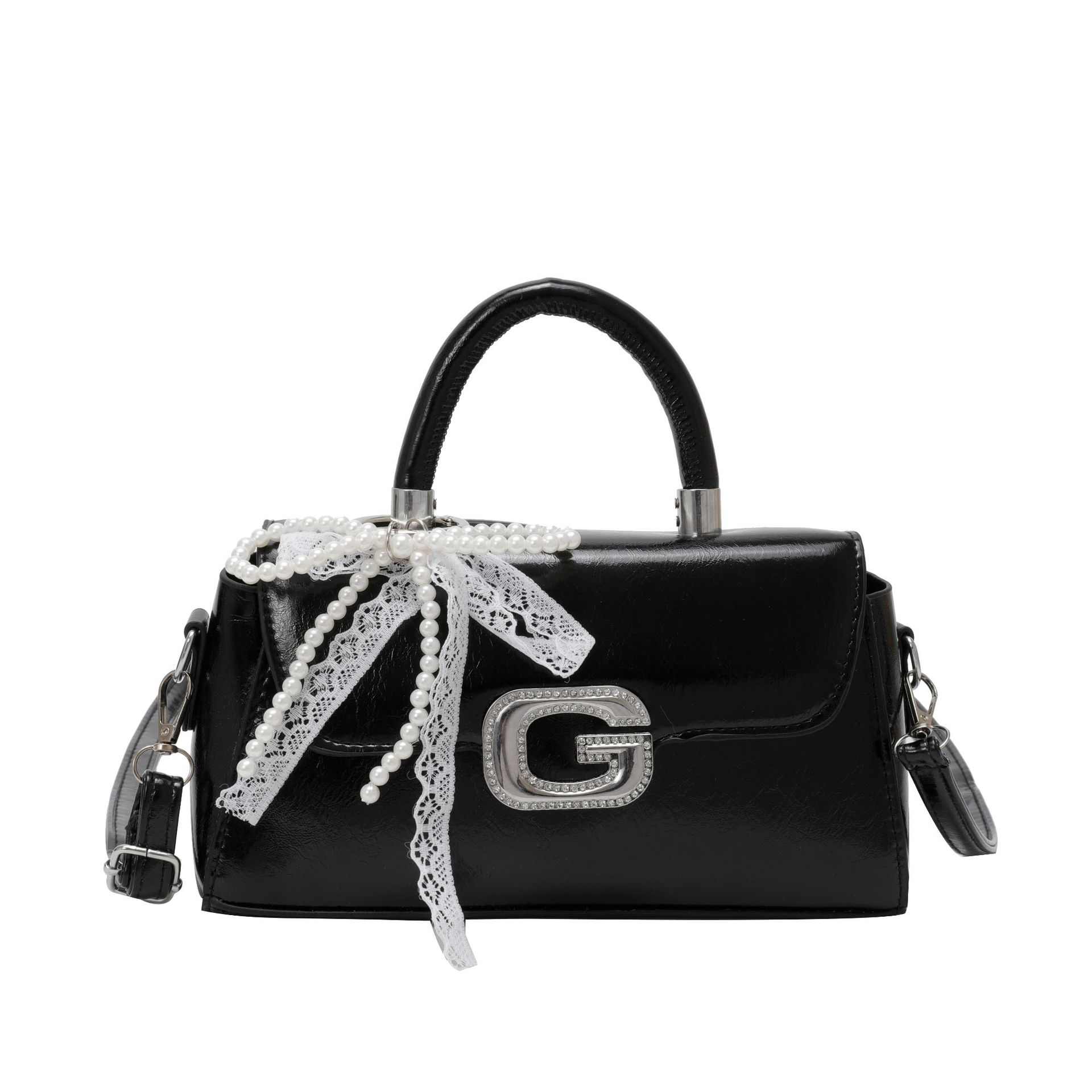 This year, trendy and stylish hand-held small square bags, Korean niche lace oro-style crossbody bags, and elegant single-shoulder bags are all in vogue Item Picture
