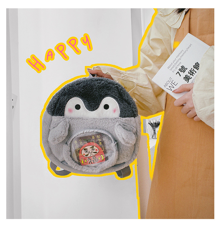 Penguin cartoon backpack, cute JK girl backpack, doll bag, pain bag, plush toy, casual mini schoolbag Application Scenario