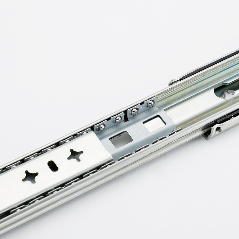 Wholesale 53 broadband lock heavy-duty slide rail, thickened industrial silent slide rail, lock device, three-section cabinet slide rail Specification drawing