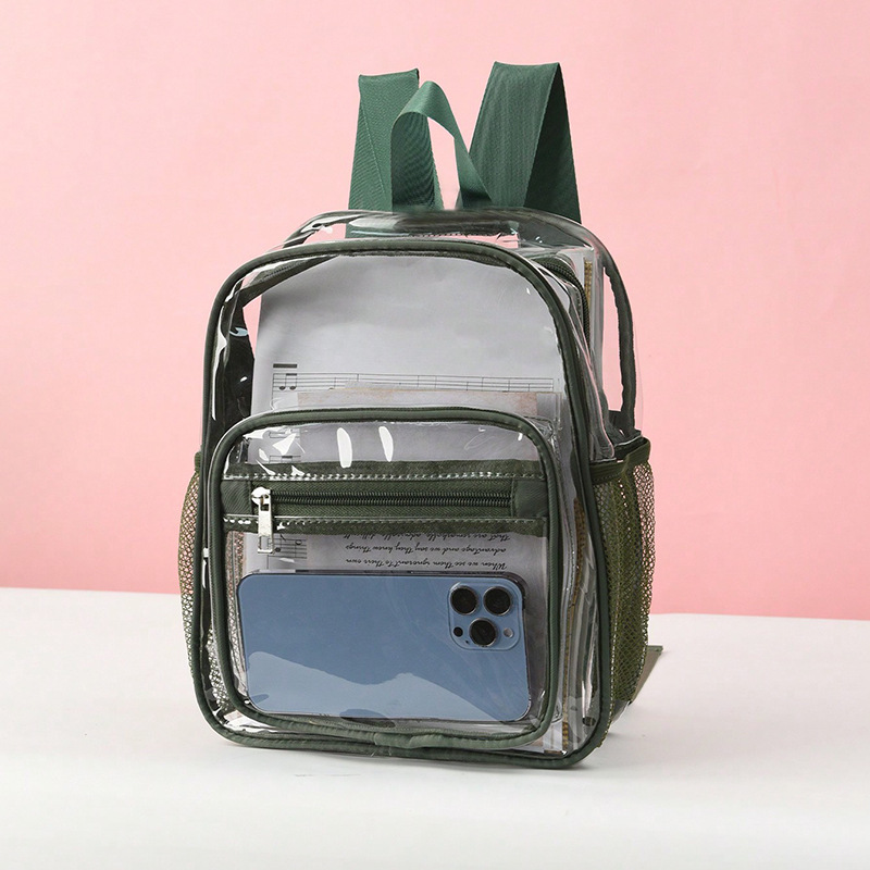 New cross-border transparent backpack, summer casual pvc backpack, jelly bag, large-capacity transparent student schoolbag Specification drawing