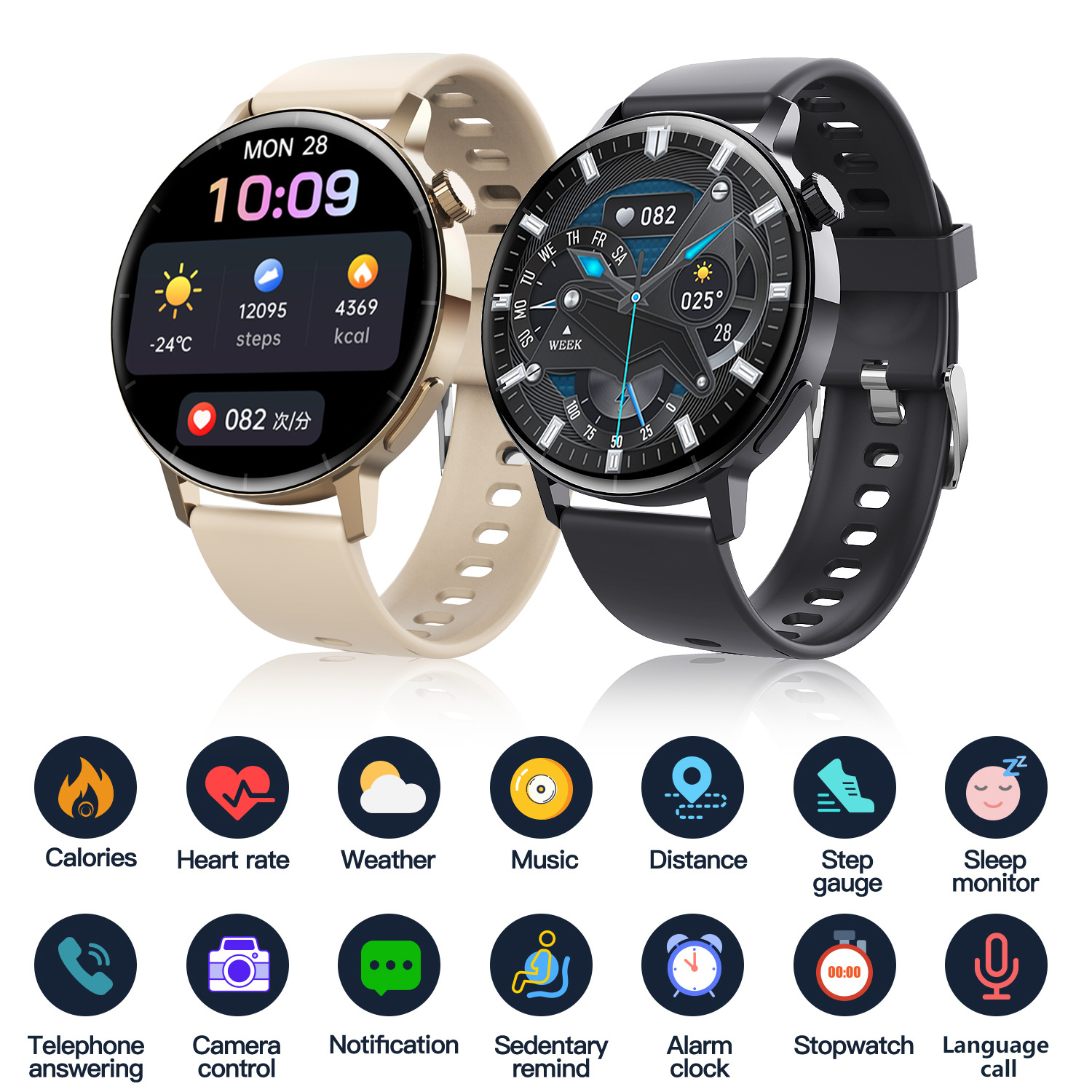 The F22R smartwatch is a waterproof electronic watch for measuring blood sugar, heart rate, blood pressure and blood oxygen for both men and women Specification drawing