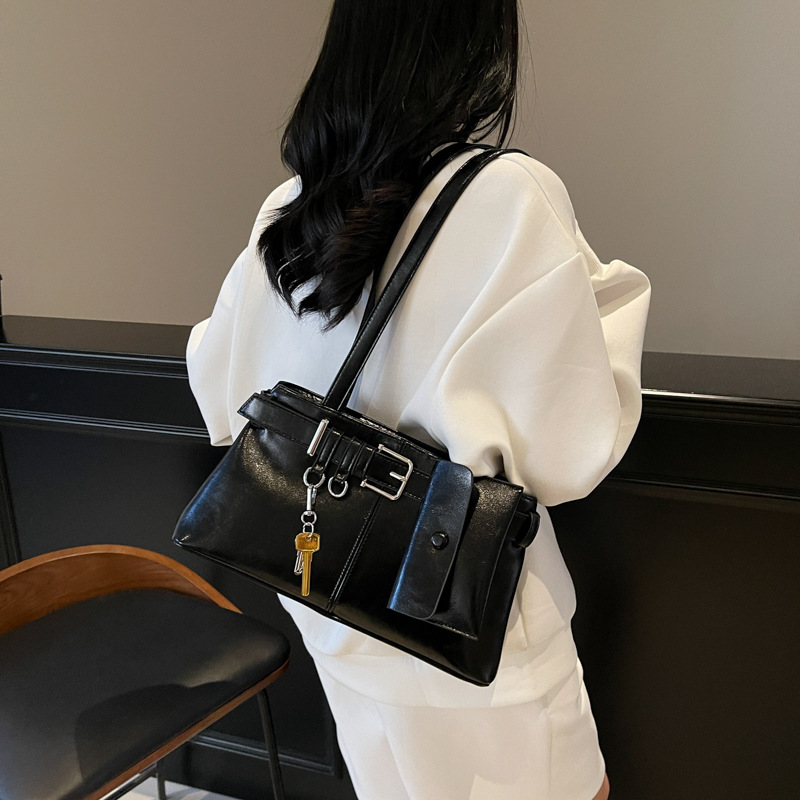 Cross-border handbag 2025 New style, niche and versatile tote bag, women's large-capacity casual commuting single-shoulder armpit bag Specification drawing