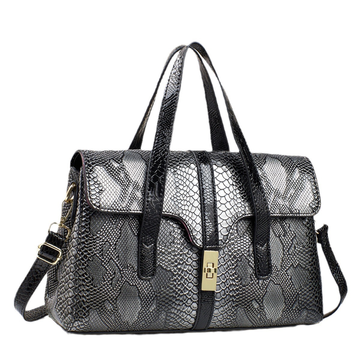 Crocodile pattern texture single-shoulder printed crossbody bag manufacturer's foreign trade bag for women's 2024 new style fashionable handbag Item Picture