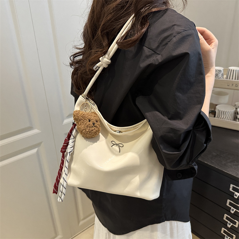 Tote Bag Women's new large-capacity commuter bag, niche design, high-end feel, red single-shoulder bag Specification drawing