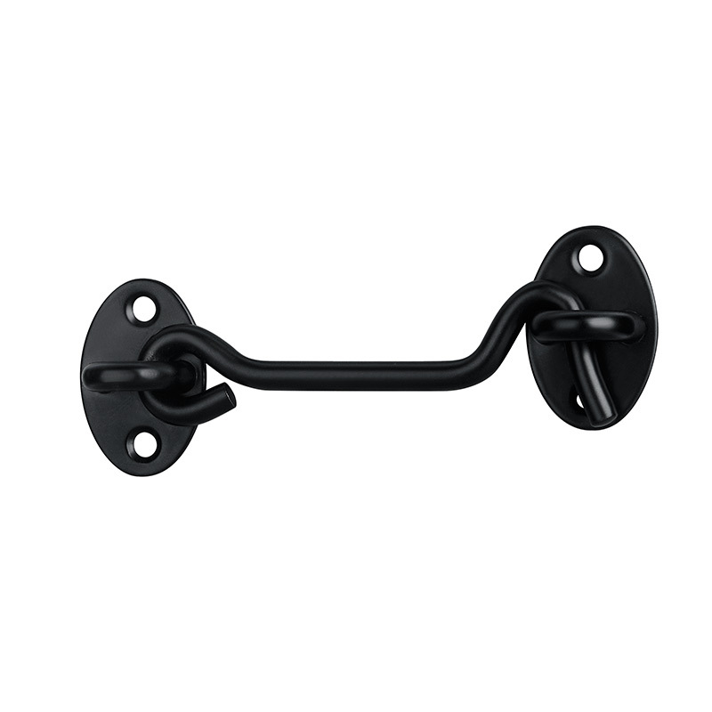Stainless steel thickened perforated wind hooks for doors and Windows, safety hooks for door locks, stainless steel natural color black wind hooks Item Picture