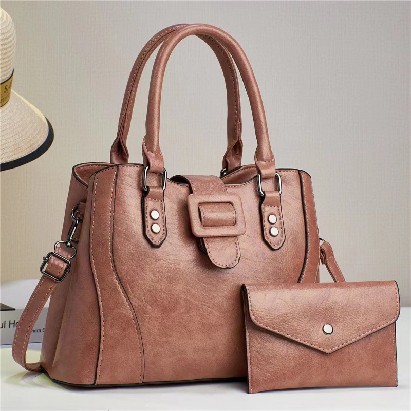 Wholesale of the manufacturer's 2023 new style fashionable commuting retro leather large-capacity two-piece single-shoulder crossbody handbag Specification drawing