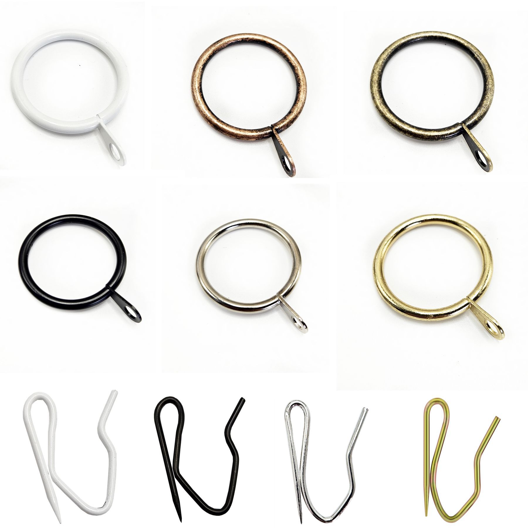 Plastic curtain hooks are in stock and available for curtain accessories. 6-character white plastic curtain hooks, curtain plastic hooks, and curtain rings Specification drawing