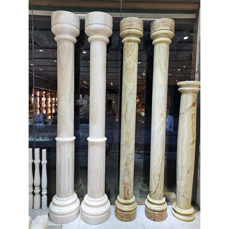 Processing of cylindrical natural marble for hotel villas, marble cylindrical floors, background walls, door casing stones, and window sills Specification drawing