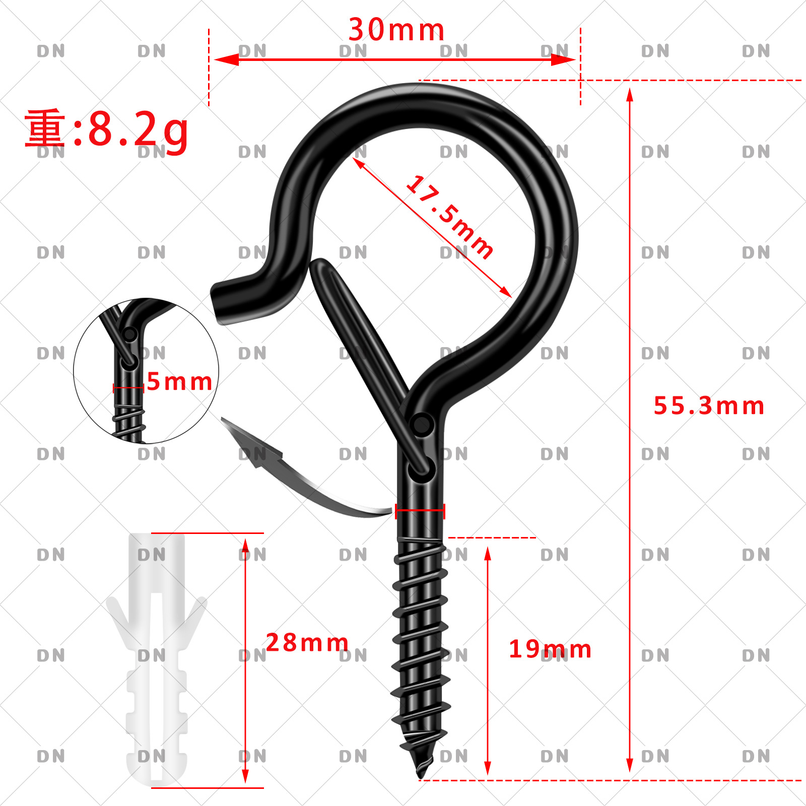 Metal sheep eye hooks, spring buckle hooks, Q-shaped spring hooks, screw hooks, lantern hooks, and hanging hooks details Picture