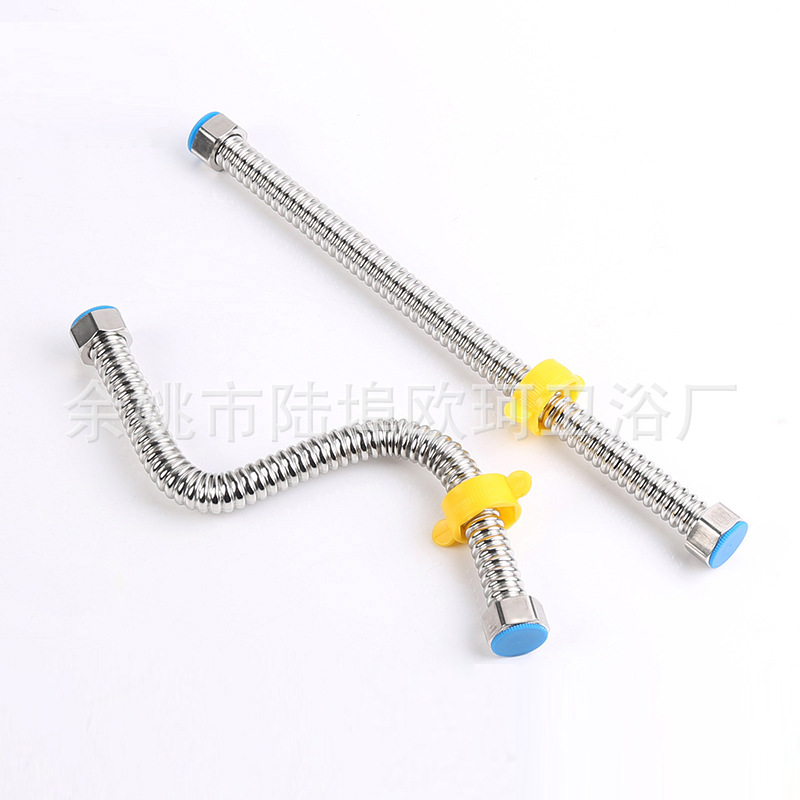 304 stainless steel corrugated pipe for bathroom water heater water inlet pipe, solar connection pipe, metal hose, 4 points Item Picture