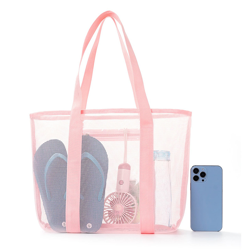 Hollow polyester mesh beach bags, large-capacity travel washing bags, swimming storage bags, minimalist mesh beach bags Specification drawing