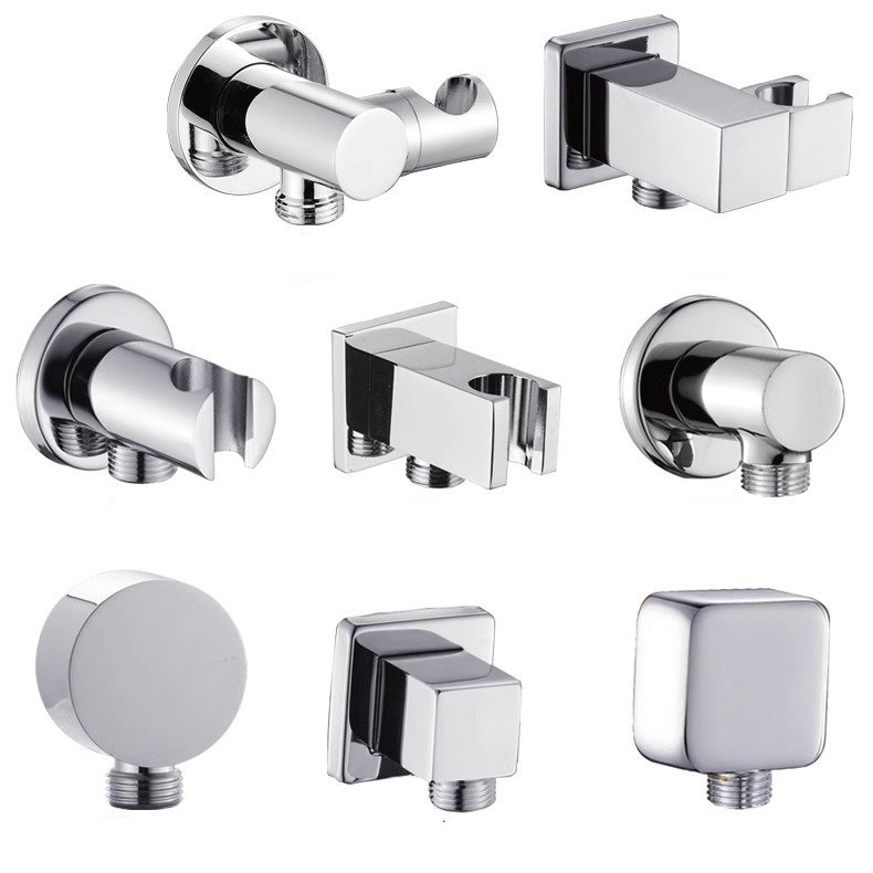 Brass concealed wall-mounted shower head bracket, hotel household flexible hose shower adapter, shower head fixing base Item Picture