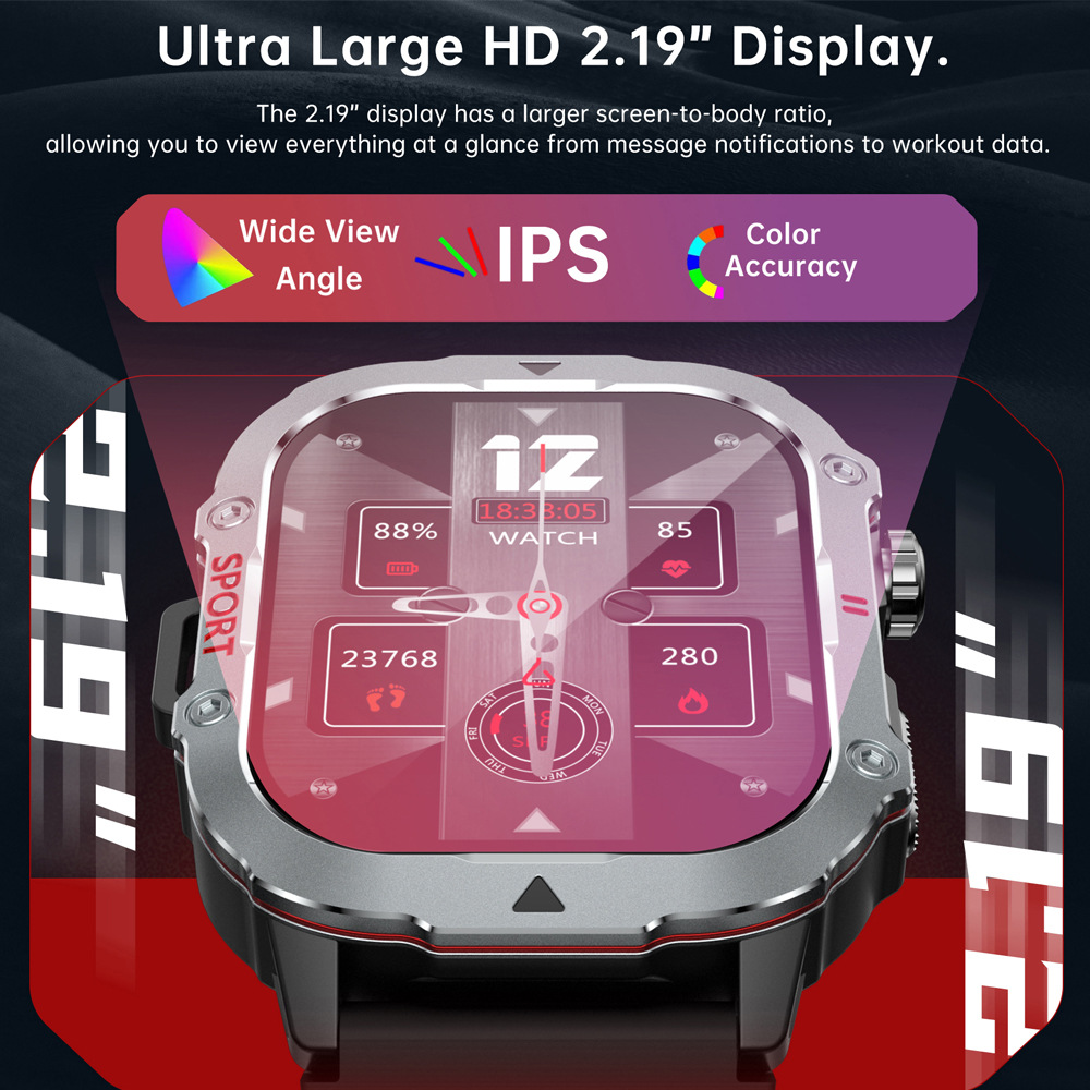 C30PRO smartwatch, a new cross-border watch for men, is a three-proof sports watch with Bluetooth call information reminder Specification drawing
