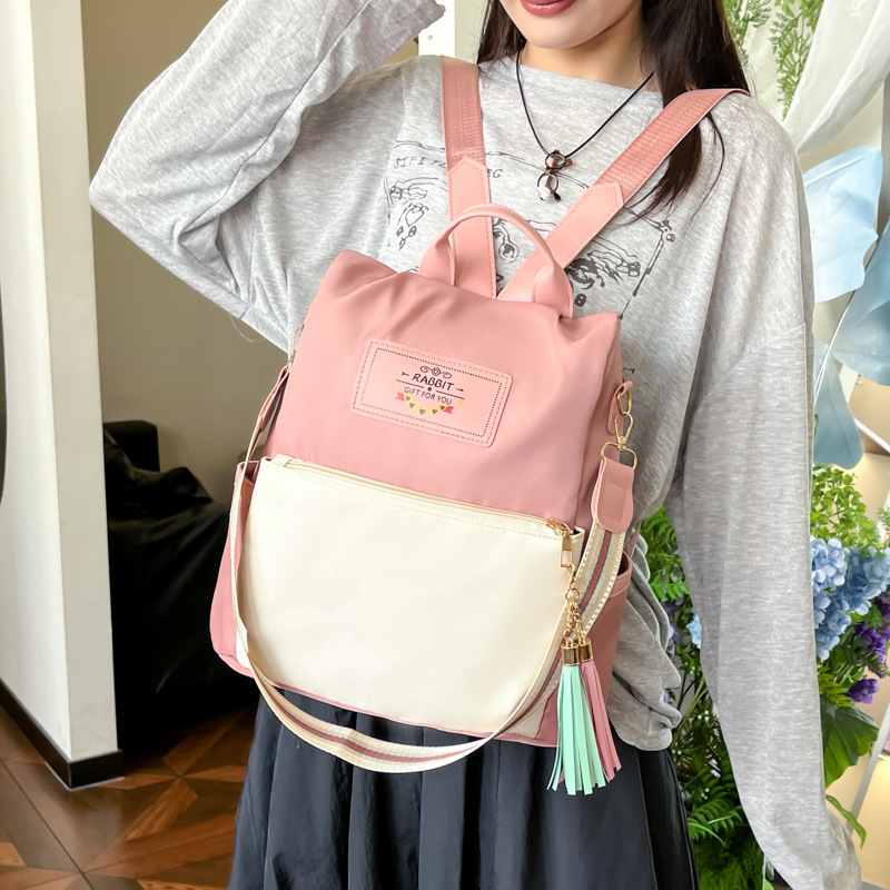 The 2025 summer new fashion college student backpack is simple and versatile, a large-capacity multi-functional crossbody bag for commuting Specification drawing