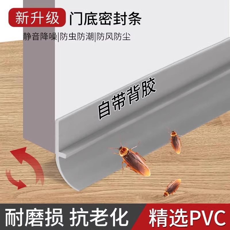 Self-adhesive soundproof and anti-theft door gap sealing strips, glass door rubber strips, window windbreak strips for wind prevention full figure
