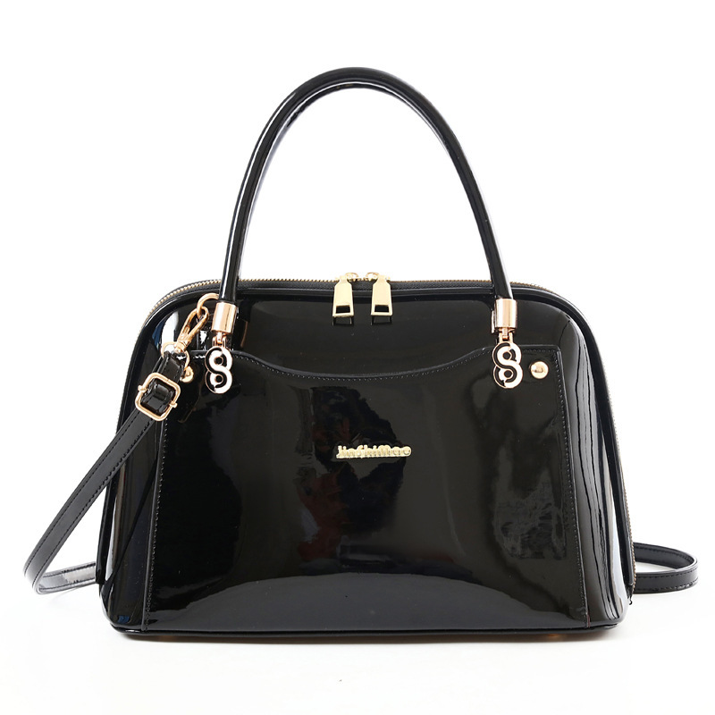 Cross-border foreign trade women's bags, shiny leather shell bags, hand-held large bags, simple single-shoulder bags, fashionable crossbody bags, factory consignment Item Picture