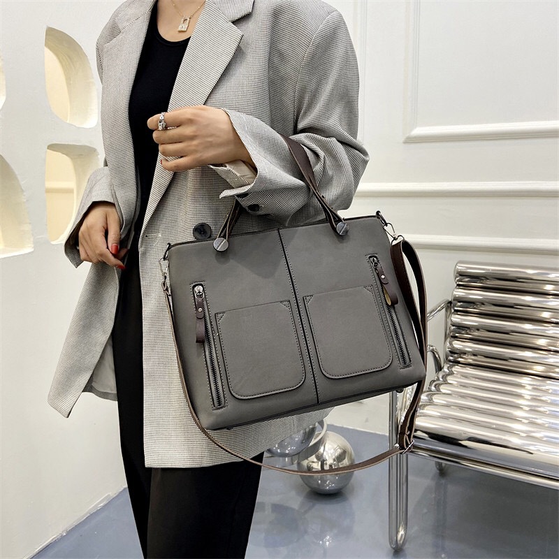 Cross-border large-capacity women's bag, 2024 new trendy casual tote bag, versatile ins single-shoulder hand-carry large bag details Picture