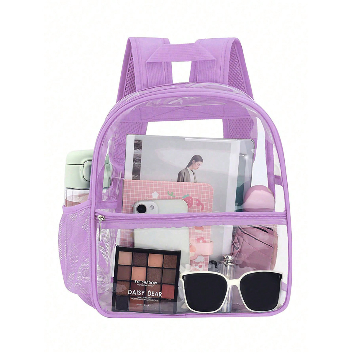 Cross-border PVC transparent backpack, outdoor portable backpack, large-capacity simple student schoolbag factory direct sales Item Picture