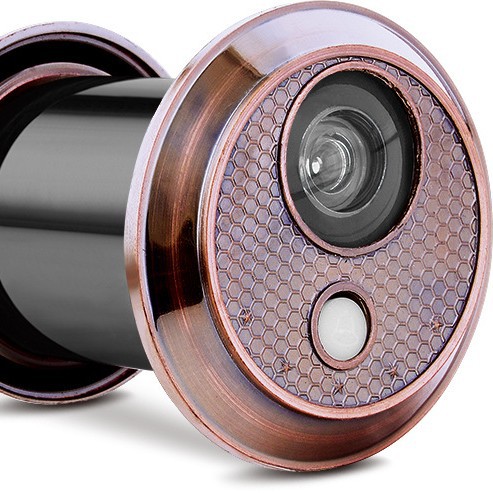 High-definition door mirror, anti-theft door, red bronze, silver plastic, fireproof and anti-theft, golden cup, cat's eye, doorbell, two-in-one sheep's eye Item Picture