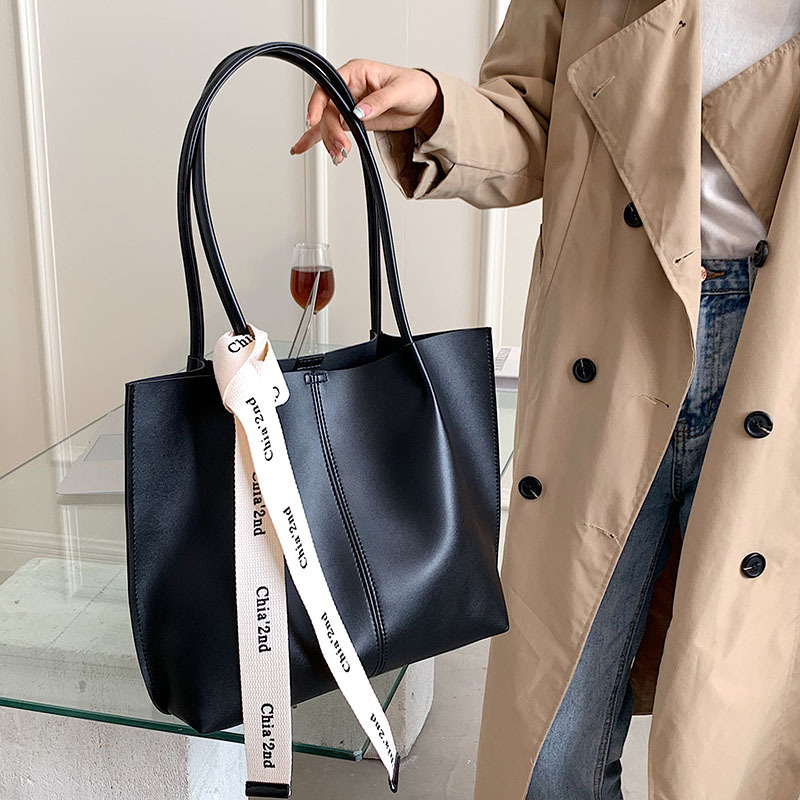 Retro texture bag for women, Spring 2025 new style fashionable ribbon single-shoulder tote bag, large capacity commuter handbag details Picture