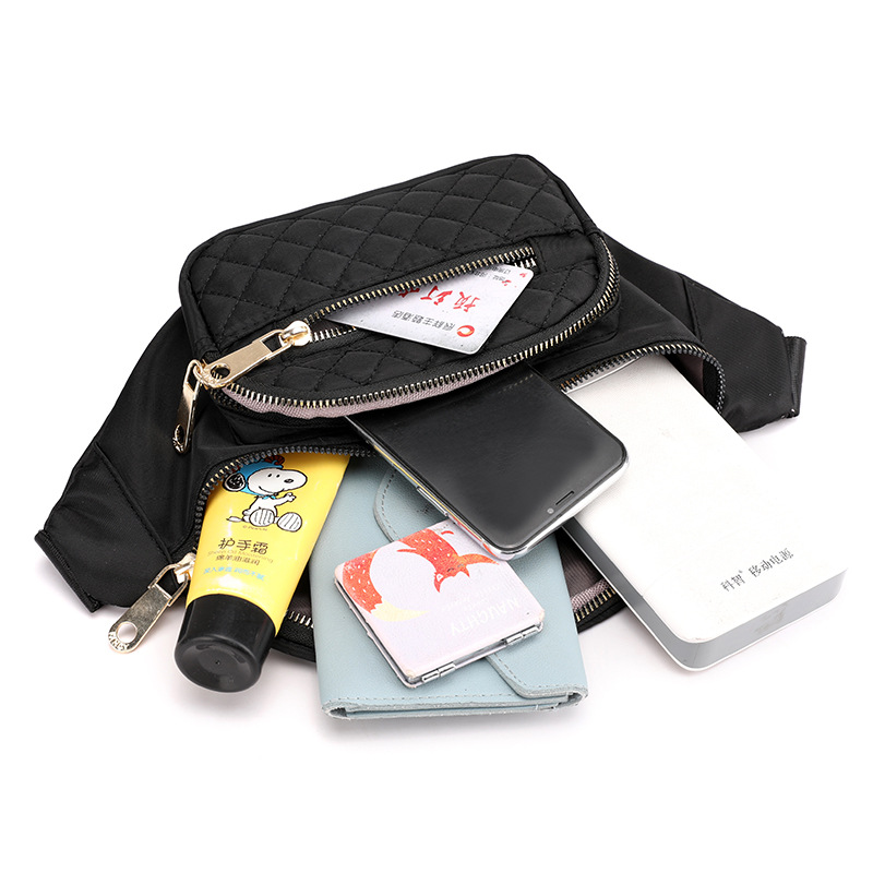 ladybags' new Korean-style embroidered waist bag, outdoor sports women's chest bag, single-shoulder multi-functional crossbody bag, is lightweight Item Picture
