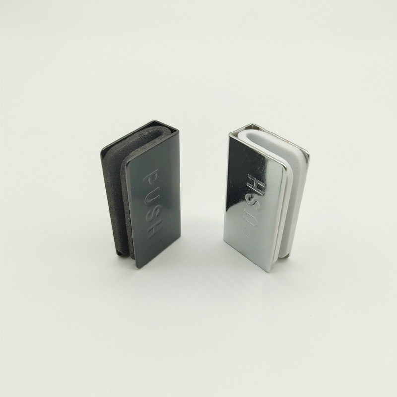 The acrylic organic glass display cabinet door clamp can hold a 6mm U-shaped glass door clamp for the showcase full figure