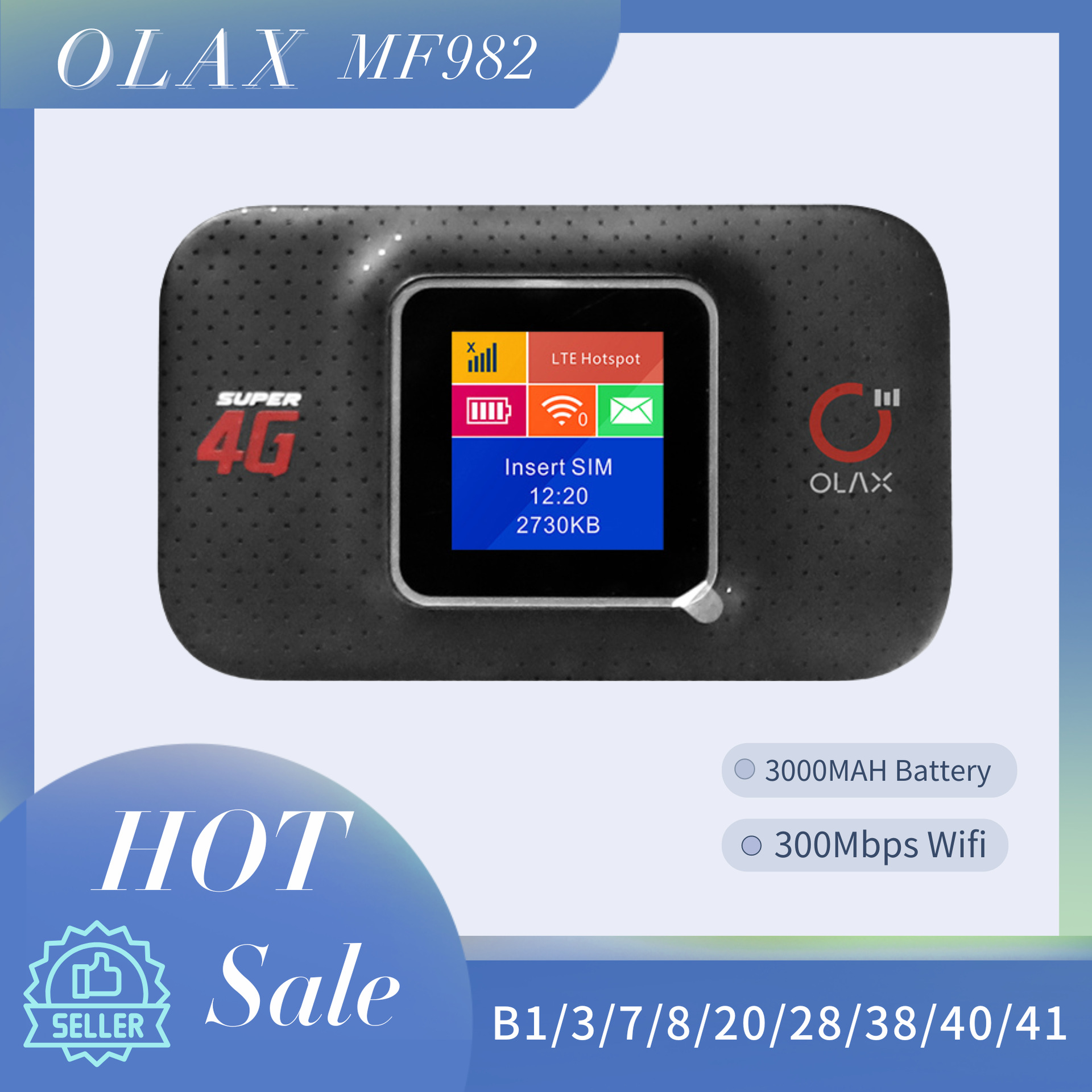 B28 Computer car mobile wifi4G Malaysia 3000mah ultra-long battery display Portable router full figure