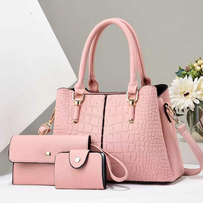 2024 New style women's bag, crocodile print Korean style trendy three-piece set, mother and child bag, versatile single-shoulder crossbody handbag details Picture