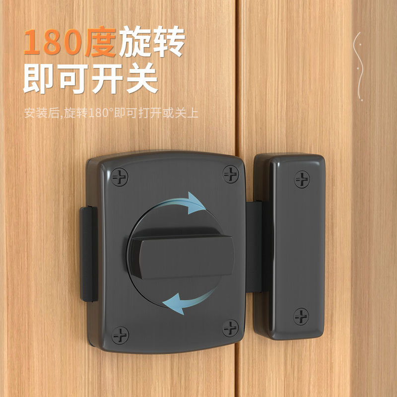 No-hole spring door latch lock lock, exposed old-fashioned lock lock, bathroom latch, bedroom anti-lock wonder, thickened details Picture