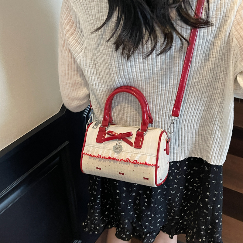 2025 New style stylish handbag, cute bow single-shoulder bag, versatile casual pillow bag, trendy crossbody bag Specification drawing