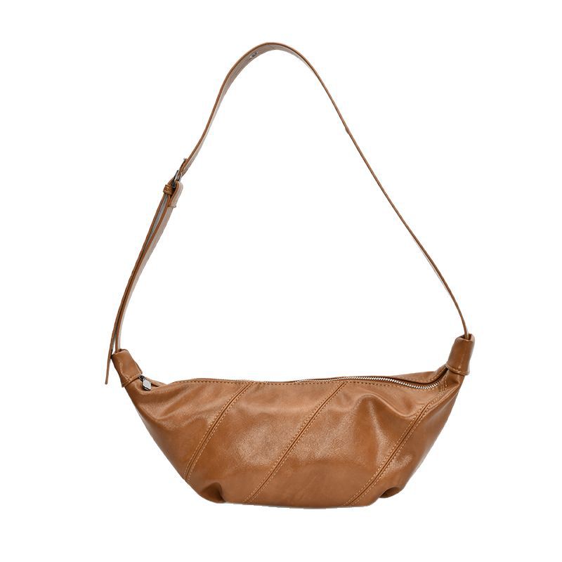Cross-border retro large-capacity dumpling bag for women 2025 new niche high-end quality bestseller solid color single-shoulder crossbody bag Item Picture