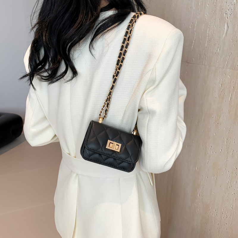 Cross-border diamond-shaped solid color chain small square bag 2024 new trendy and fashionable single-shoulder bag, simple and stylish crossbody women's bag Specification drawing