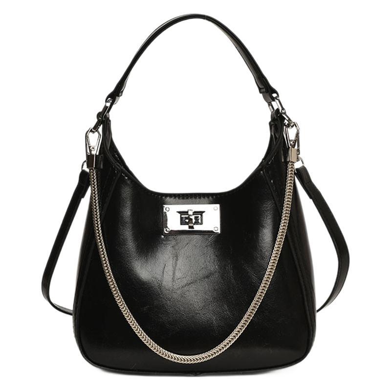 Korean-style simple soft leather single-shoulder underarm bag for women, 2025 new commuter bucket bag, casual and fashionable crossbody bag Item Picture