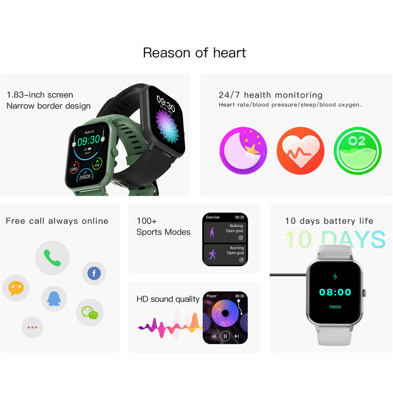 Smartwatch for Men Women (Answer/Make Call) Smartwatch ZL54C Cross-border Specification drawing